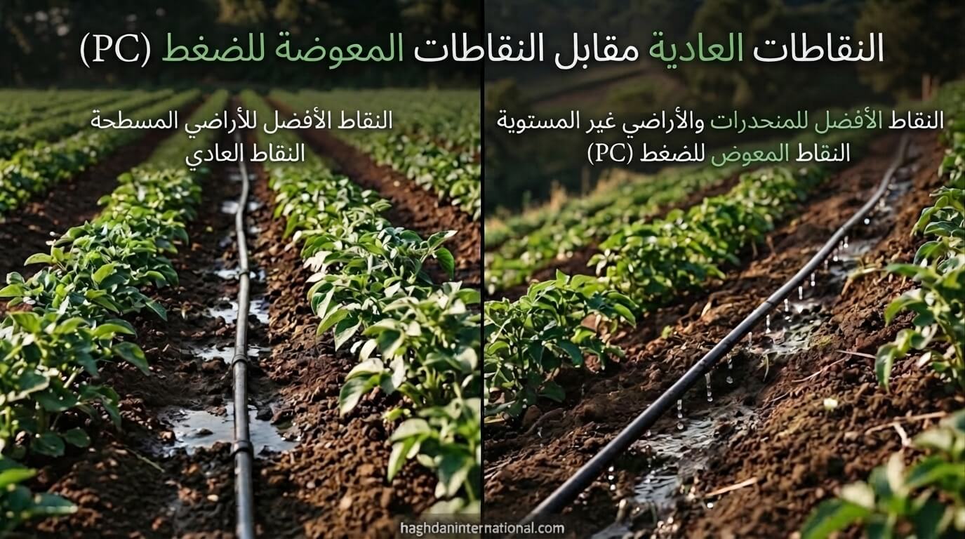 النقاطات العادية مقابل النقاطات المعوضة للضغط (PC)